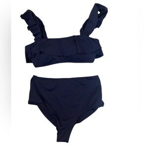 Eberjay Navy Blue high waisted Bikini Set size Medium